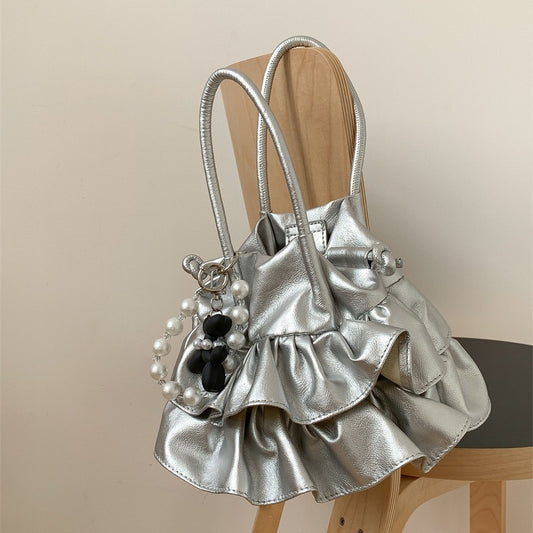 Women's Spring Design Lotus Edge Portable Soft Creative Handbags