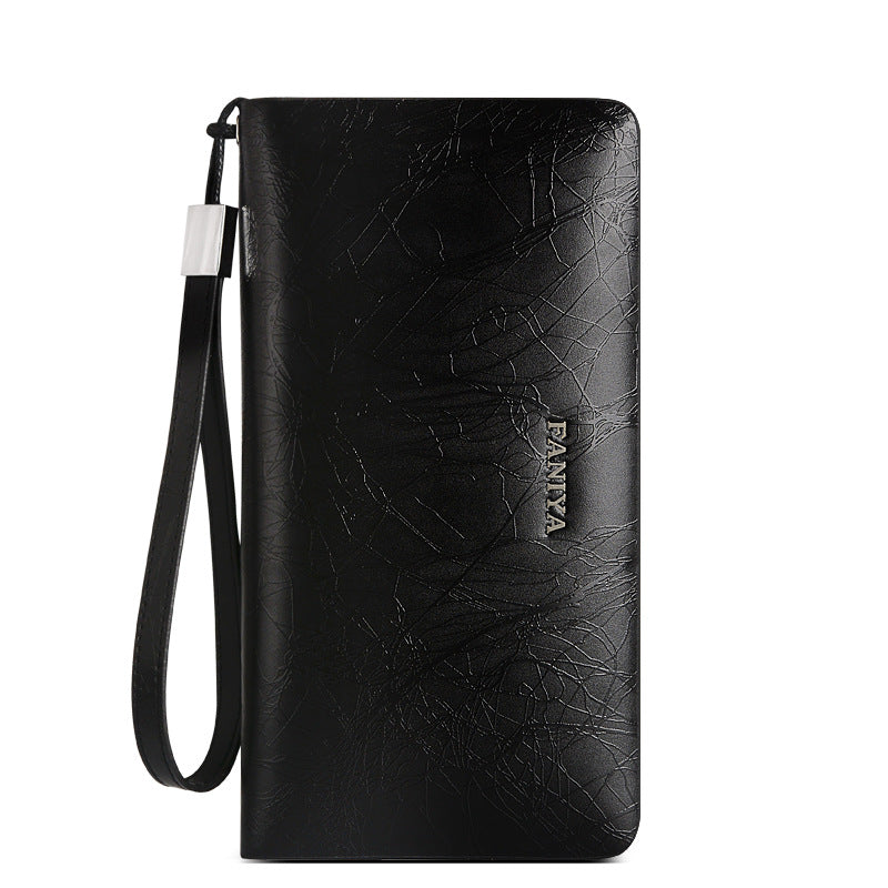 Men's Fanya Long Zipper Leather Multifunction Cattlehide Men's Wallets