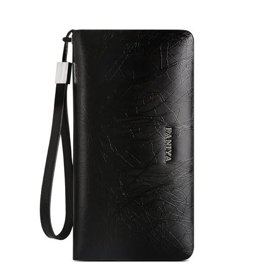 Men's Fanya Long Zipper Leather Multifunction Cattlehide Men's Wallets