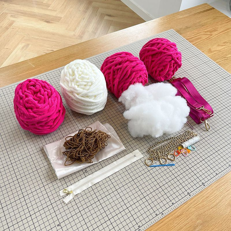 Computer Handmade Woven Material Kit Mesh Women's Handbag