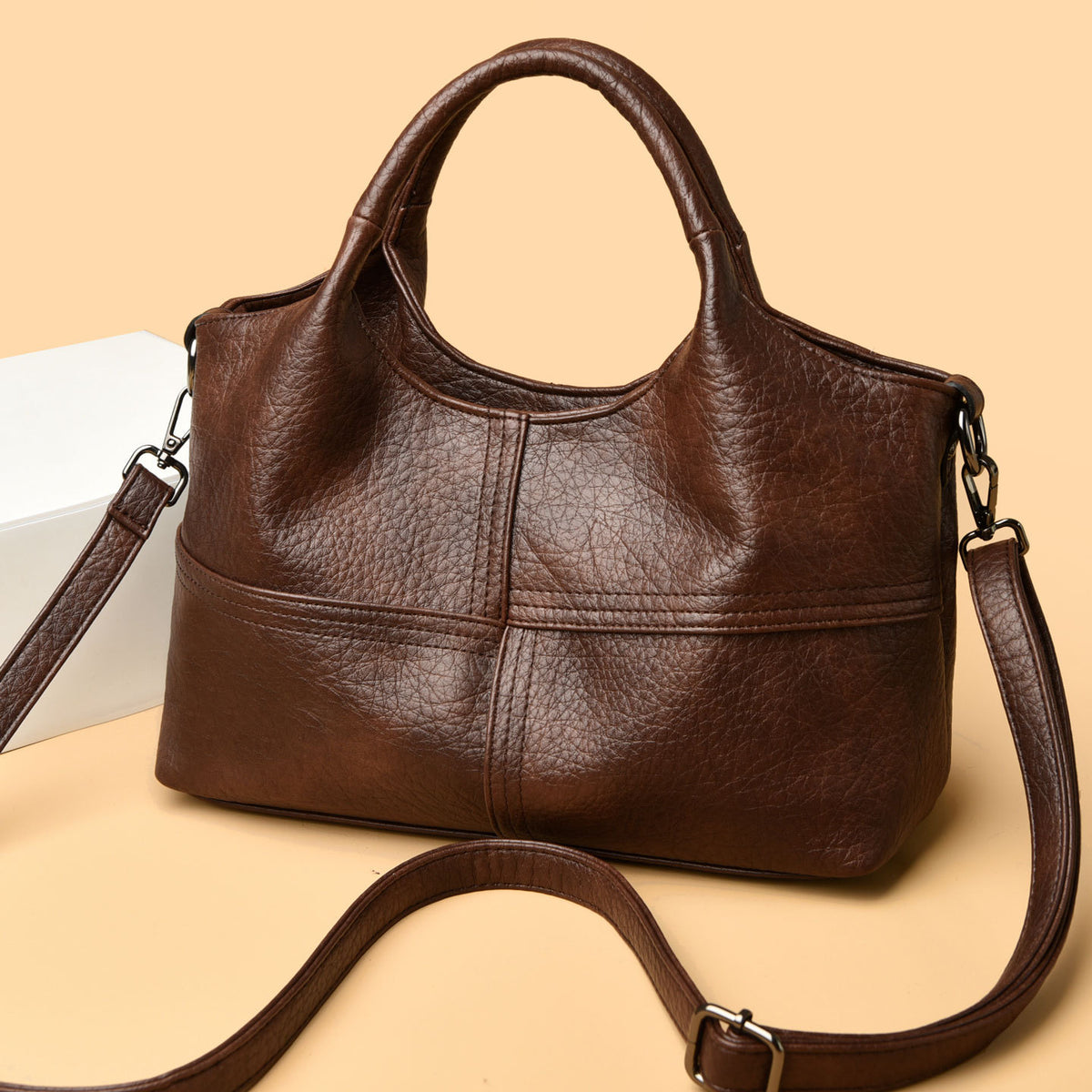 Women's Leather Pattern Soft Surface Textured Large Capacity Bags