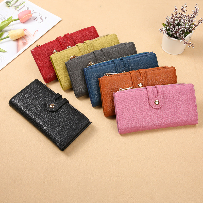 Women's Long Multiple Slots Single Zipper Ladies Wallet