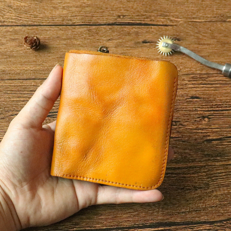 Men's First Layer Cowhide Vintage Two Fold Men's Wallets