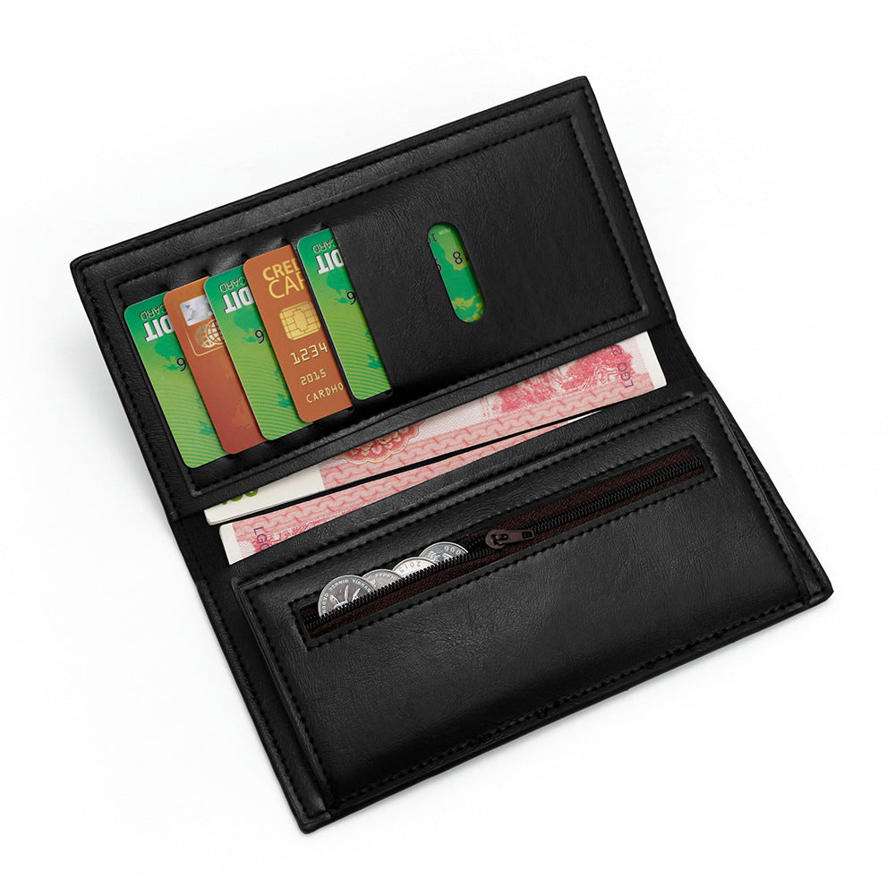 Women's Retro Long Suit Solid Color Clutch Large Coin Purses