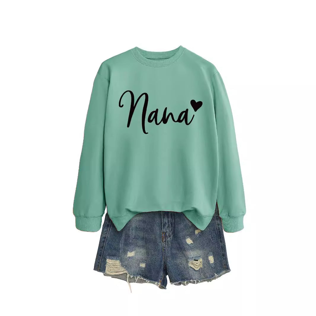 Women's Round Neck Elegant Heart Printing Simple Sweaters