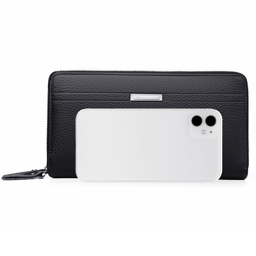 Men's Genuine Leather Clutch Double Pull Fashion Korean Men's Handbags