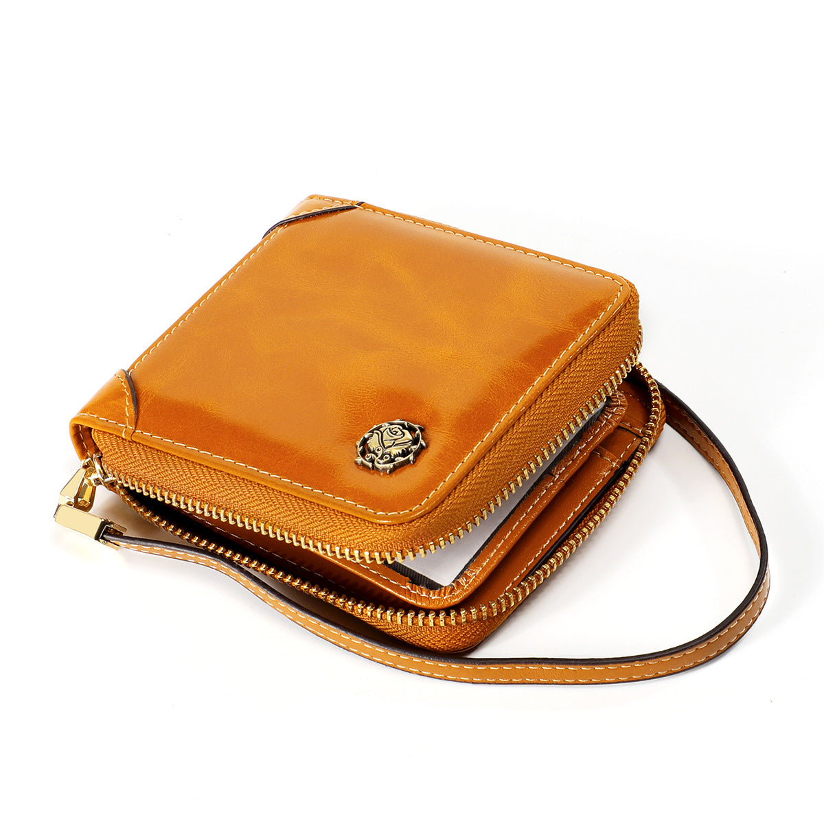 Women's & Men's & Genuine Leather High-grade Short Zip Ladies Wallets