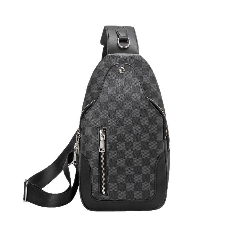 Men's Retro Fashion Light Luxury High-grade Checkerboard Men's Chest Bags