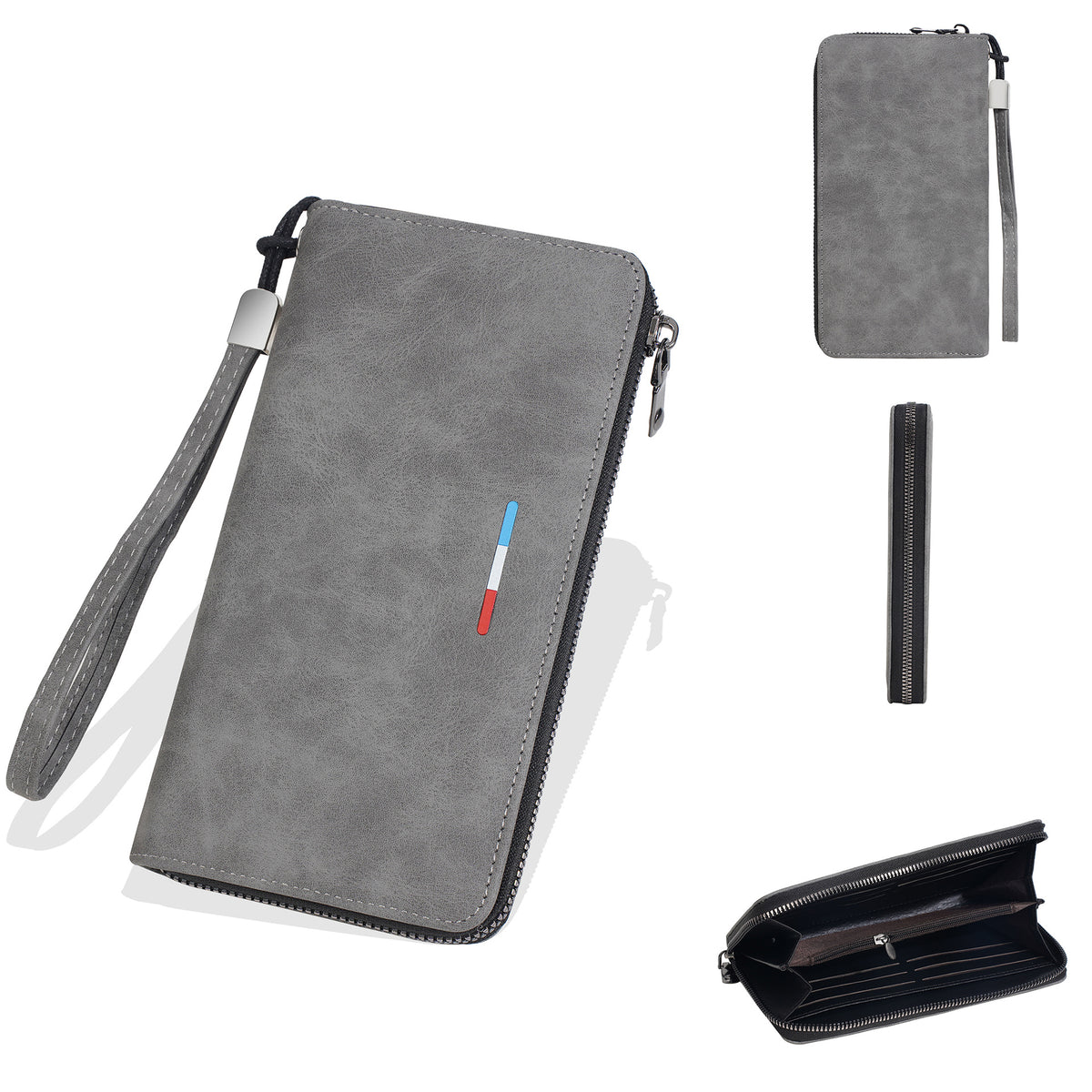 Men's Large Capacity High Sense Business Soft Flexible Leather Vintage Zipper Men's Wallet
