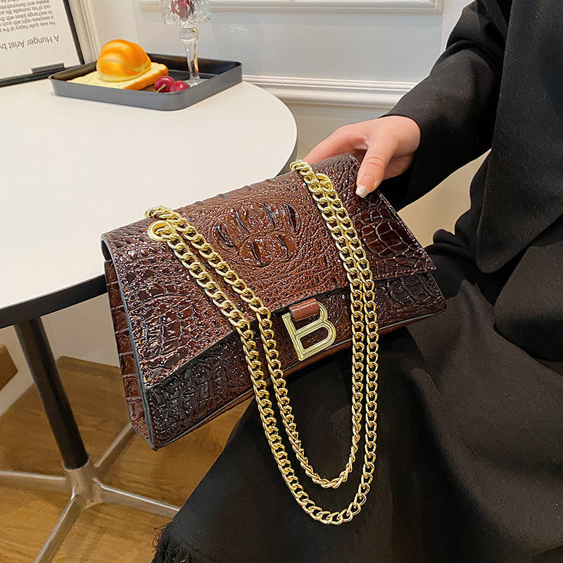 Women's Chain Retro Crocodile Pattern Trendy Bags