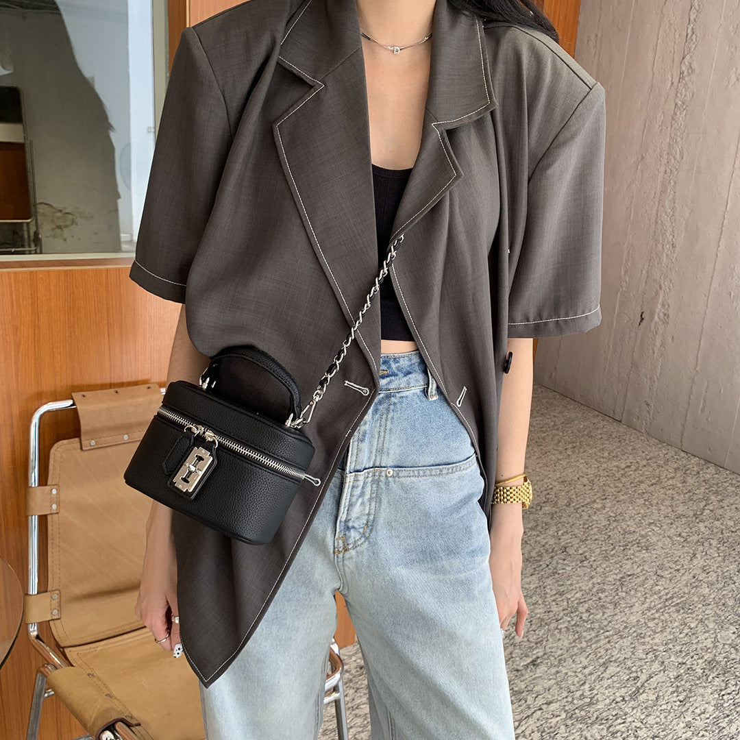 Women's Ge Macaron Fashionable Simple Oval Box Handbags