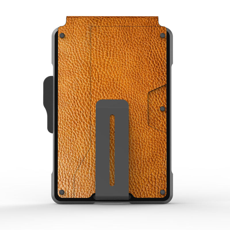 Men's Leather Metal Automatic Pinball Credit Business Card Holder