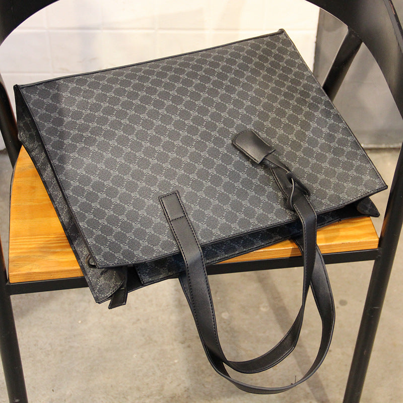 Men's Summer Plaid Daily Personalized File Men's Shoulder Bags