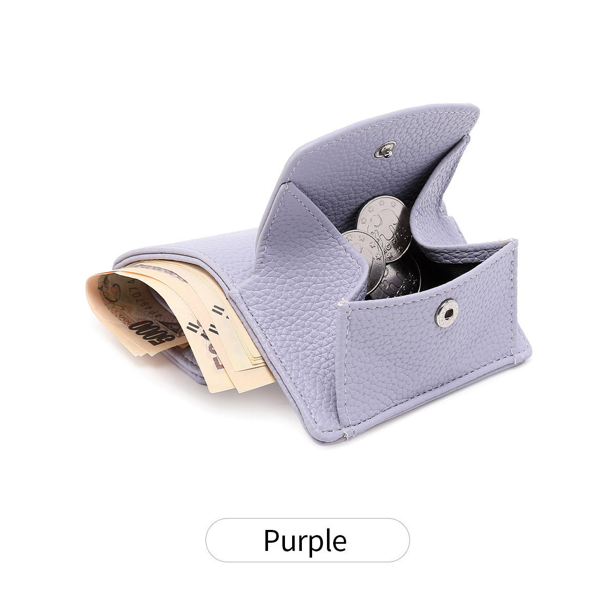 Women's Lychee Pattern Short Flip Buggy Fashion Ladies Wallet