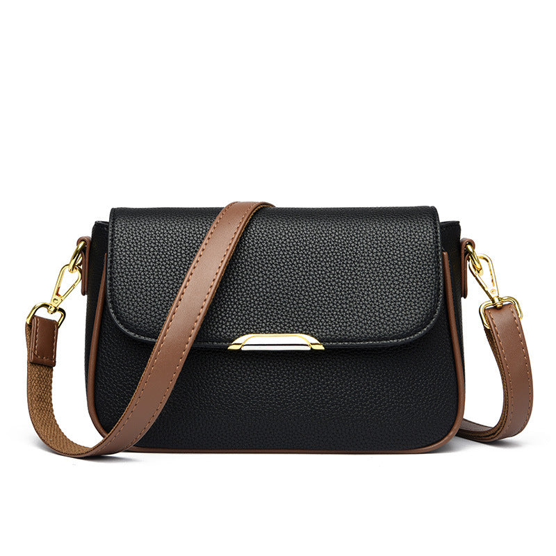 Women's Good-looking Large Flap Wide Narrow Strap Small Square Bags