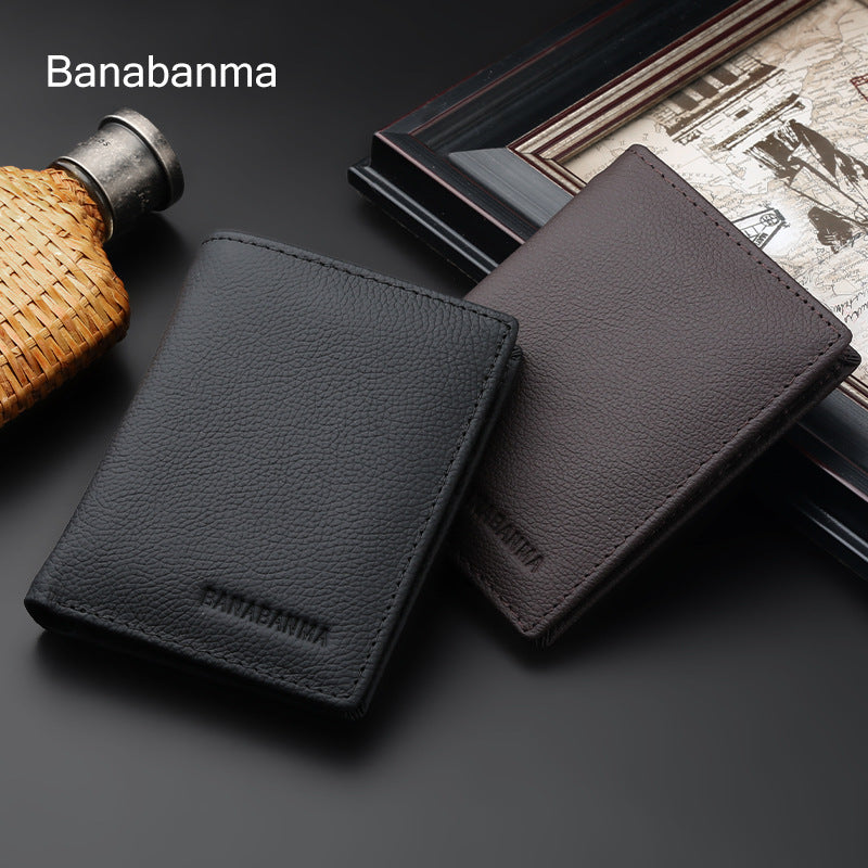 Men's Fashion Business Litchi Grain Large Capacity Men's Wallet