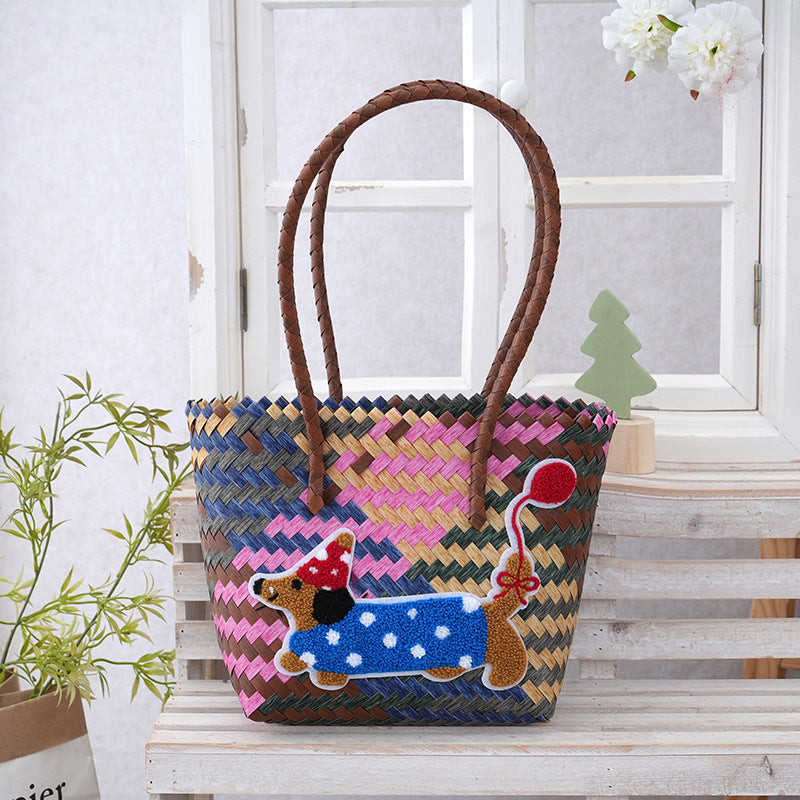 Women's Curtain Cloth Large Capacity Woven Gift Bags