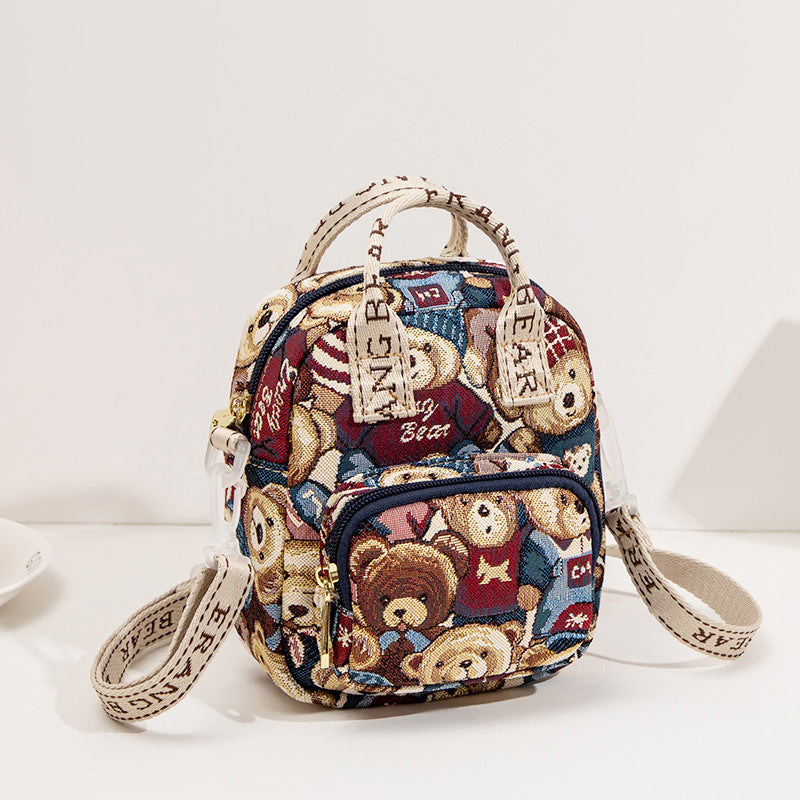 Bear Attachment Embroidery Pattern Female Creative Bags