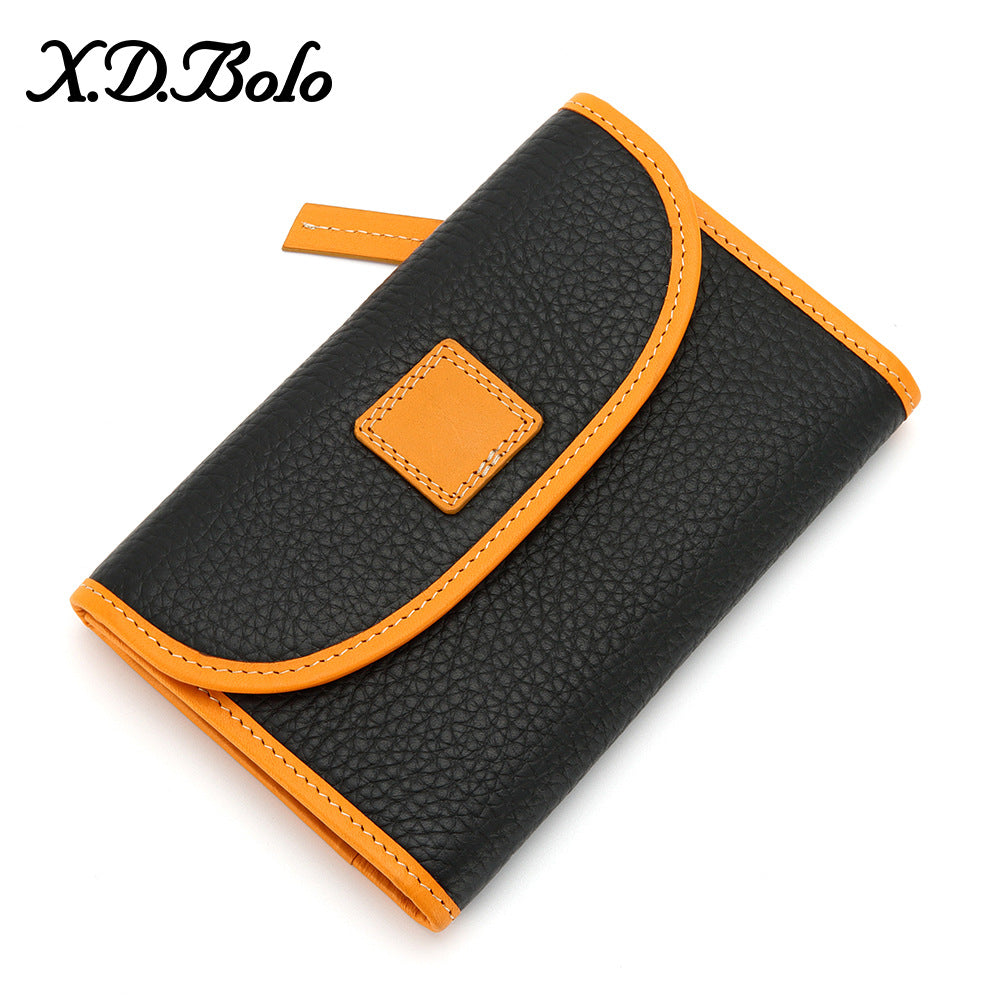 Women's Fashion Short Zipper Soft Cowhide Purses