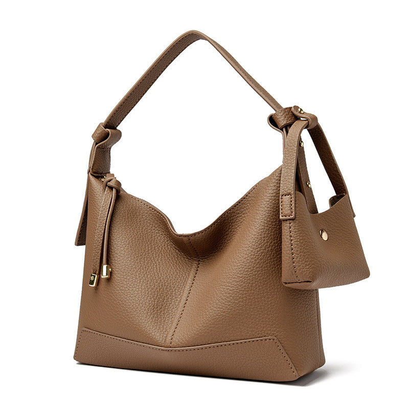 Fashion Litchi Pattern Soft Leather Niche Commuter Women's Messenger Bag
