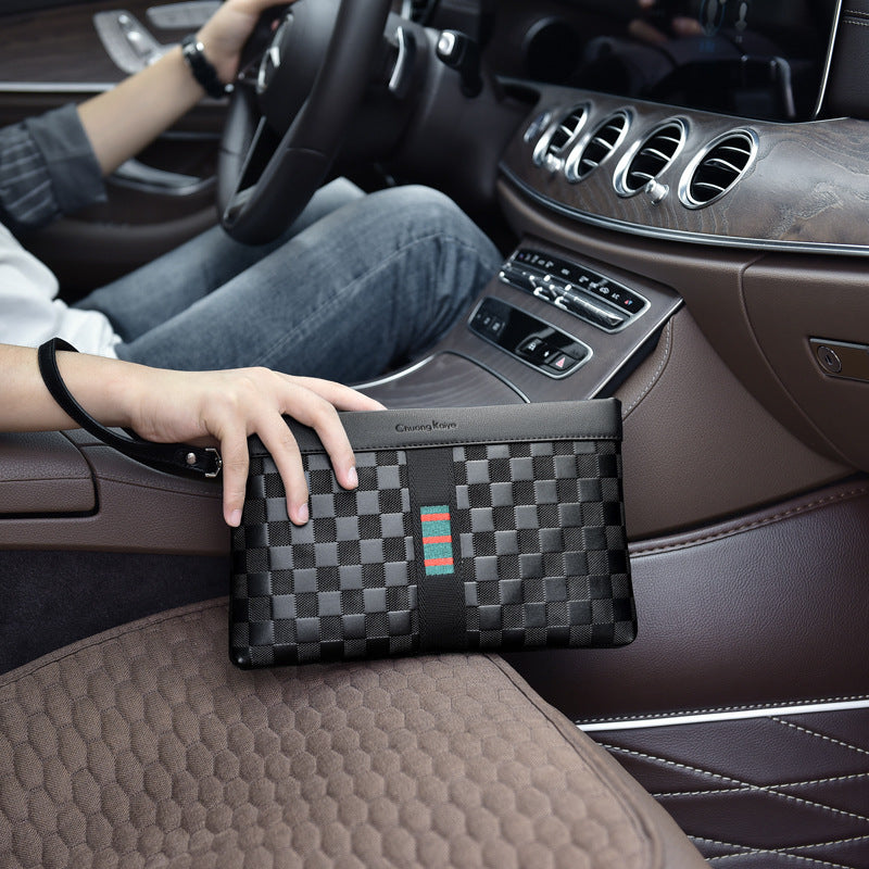 Men's Clutch Leather Fashion Business Envelope Bags