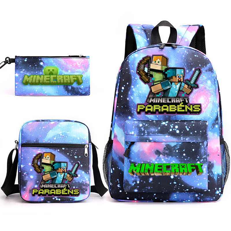 Hot Game My World Creeper Pencil Backpacks
