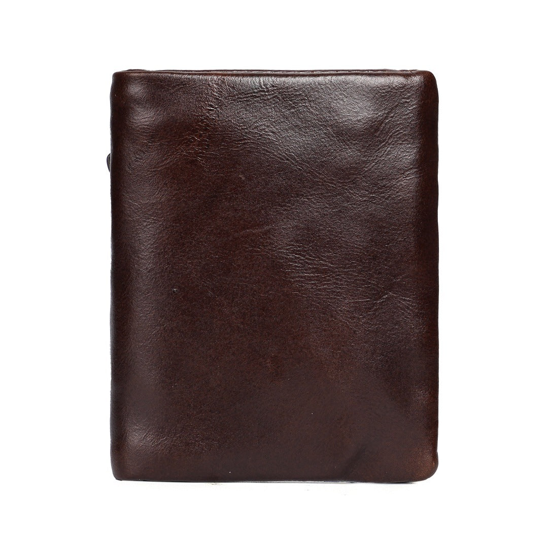 Men's Cowhide Genuine Leather Short Top Layer Men's Wallet