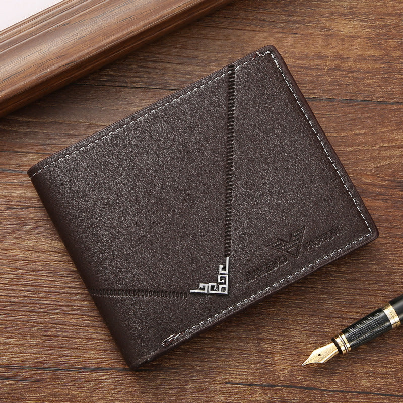 Men's Youth Simple Fashion Plain Horizontal Vertical Men's Wallet