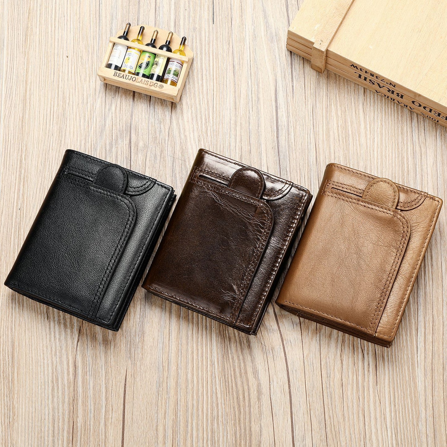 Men's Layer Cowhide Vintage Leather Multifunctional Driving Men's Wallets