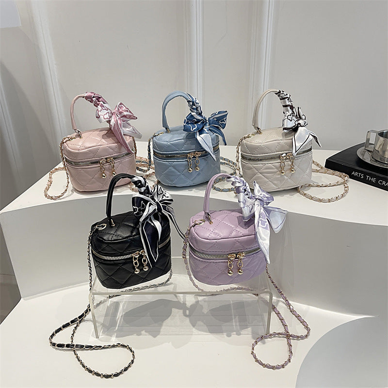 Color Embroidery Thread Popular Bow Scarf Personal Leisure Commuter Western Women's Shoulder Bag