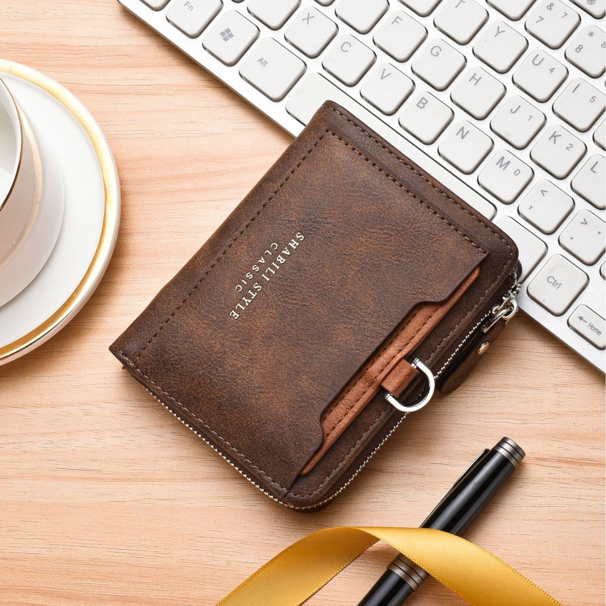 Men's Short Multiple Slots Car Drawing Male Card Holder