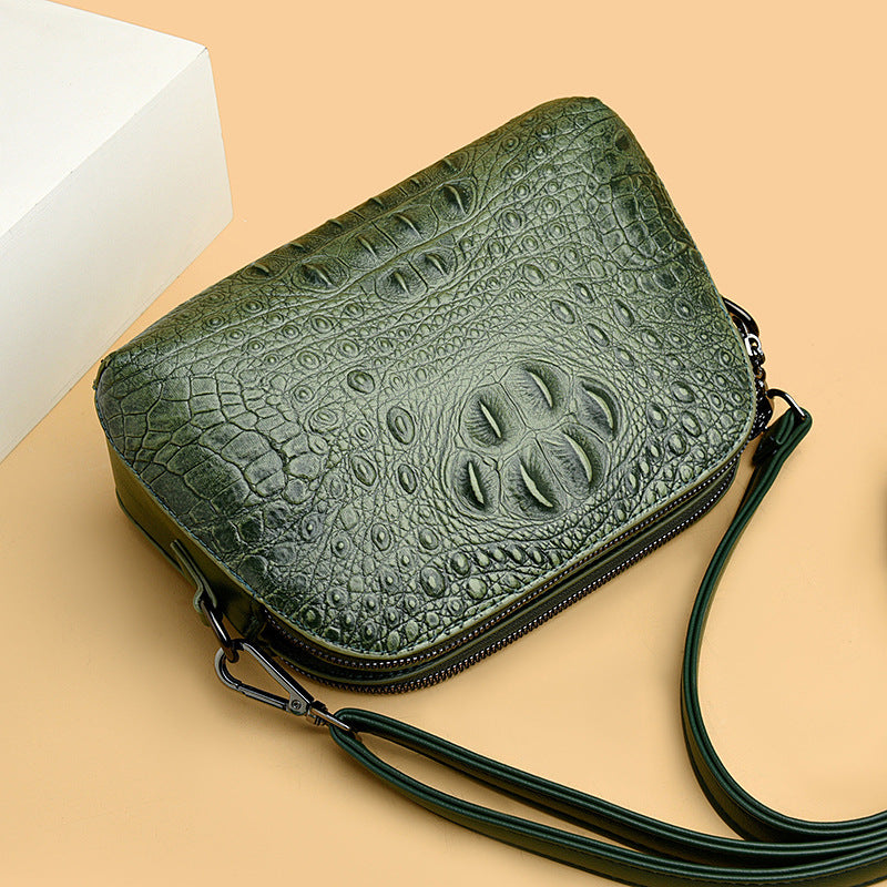 Women's Fashion Crocodile Pattern Shell Large Capacity Handbags