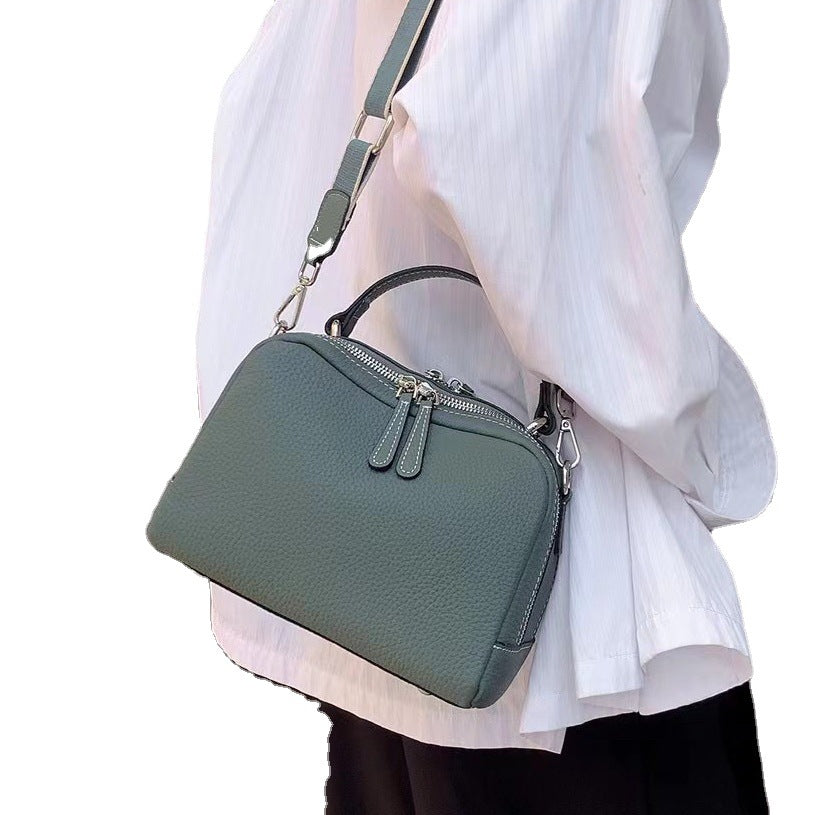 Women's Fashion Genuine Leather Boston First Layer Crossbody Bags