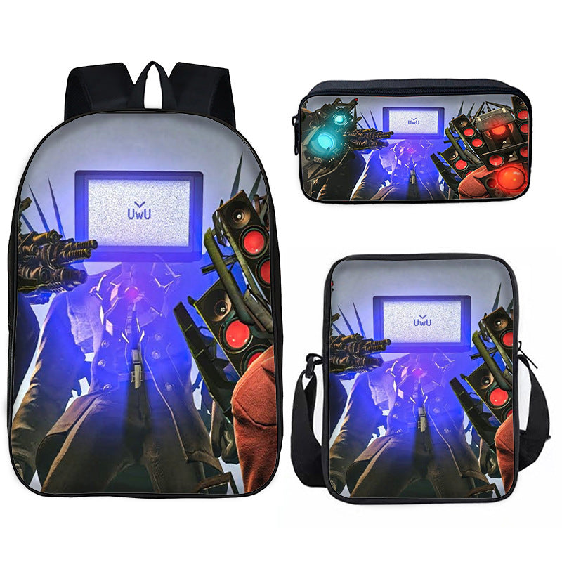 Toilet Primary Secondary Monitor Three-piece Set Elementary School Students' Schoolbags