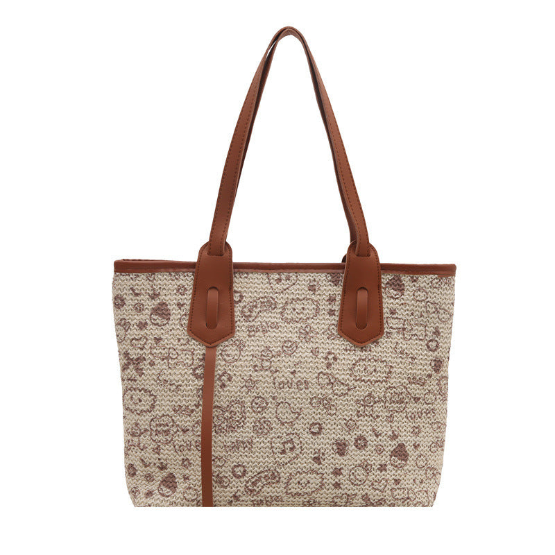 Korean Style Printed Woven Texture Leisure Bags