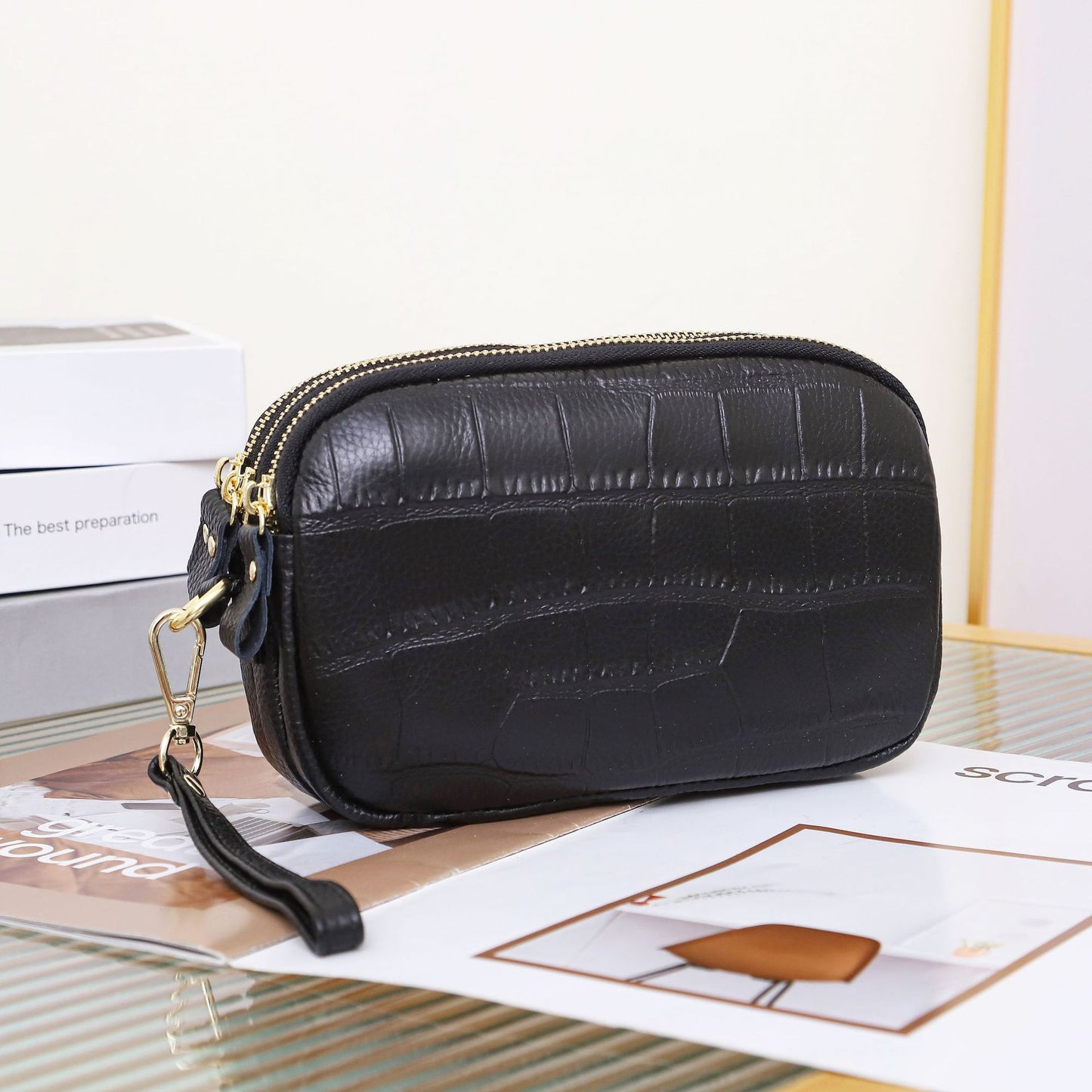 Women's Live Broadcast First Layer Cowhide Lady's Bags