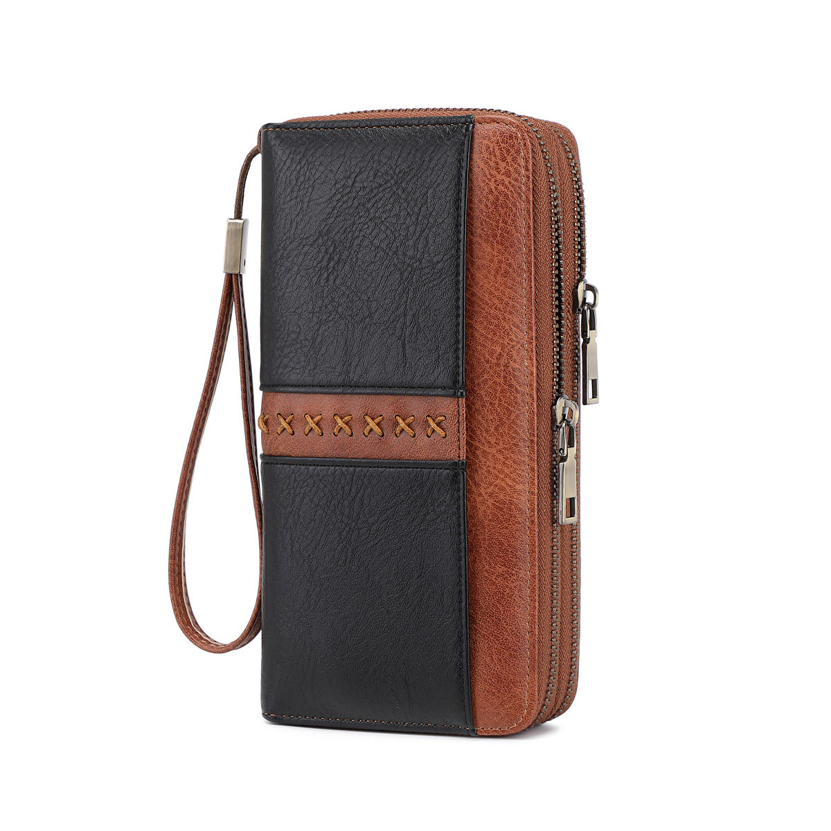 Women's & Men's Retro Contrast Color Long Large Capacity Ladies Wallet
