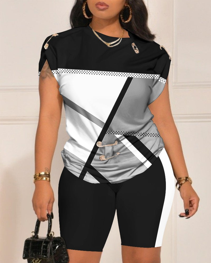 Summer Fashion Casual Design Pin Digital Suits