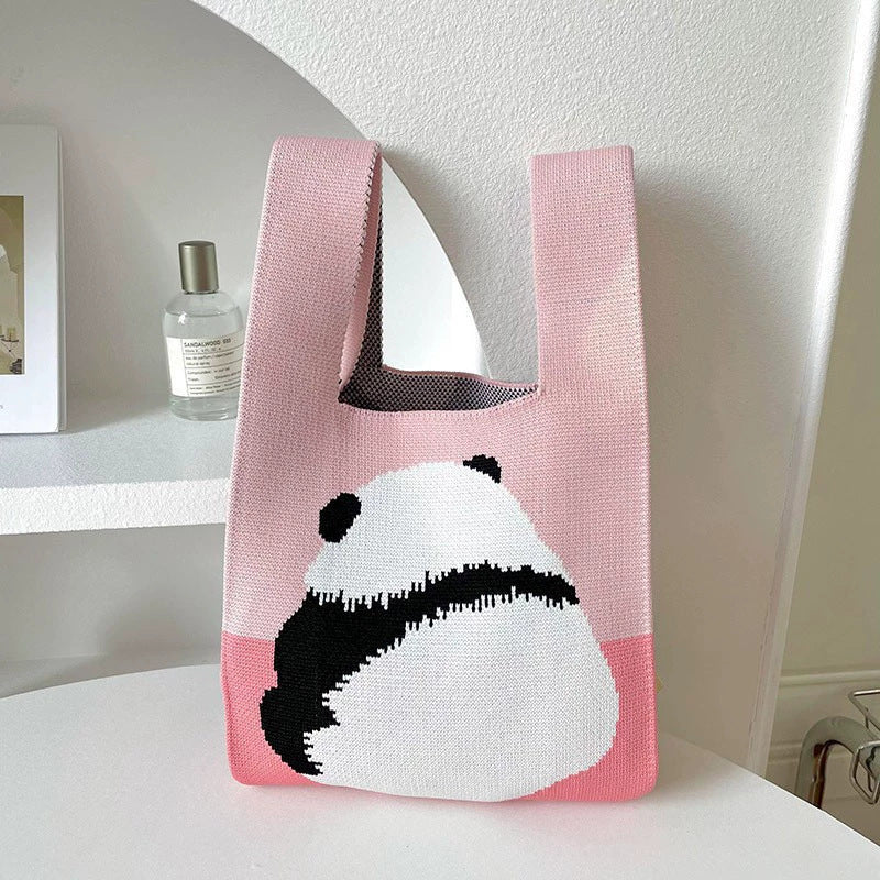 Fashion Style Knitted Hand Shopping Portable Women's Handbag