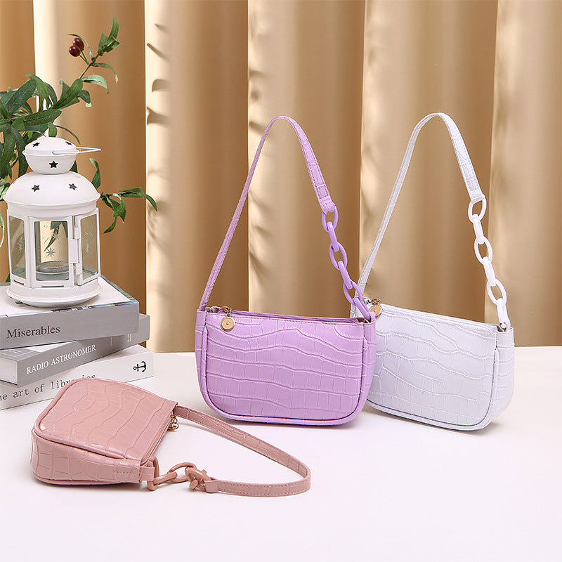Classic Women's Underarm Crocodile Pattern Fashion Bags