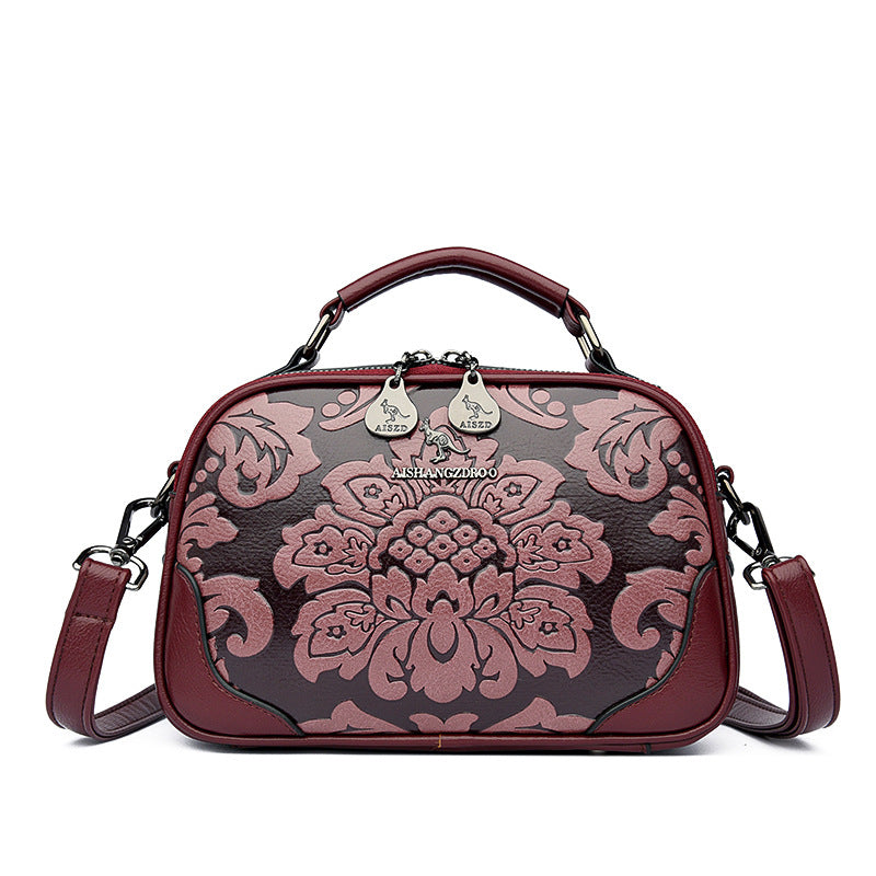 Women's Embossed Retro Stylish Personalized Mother Korean Crossbody Bags
