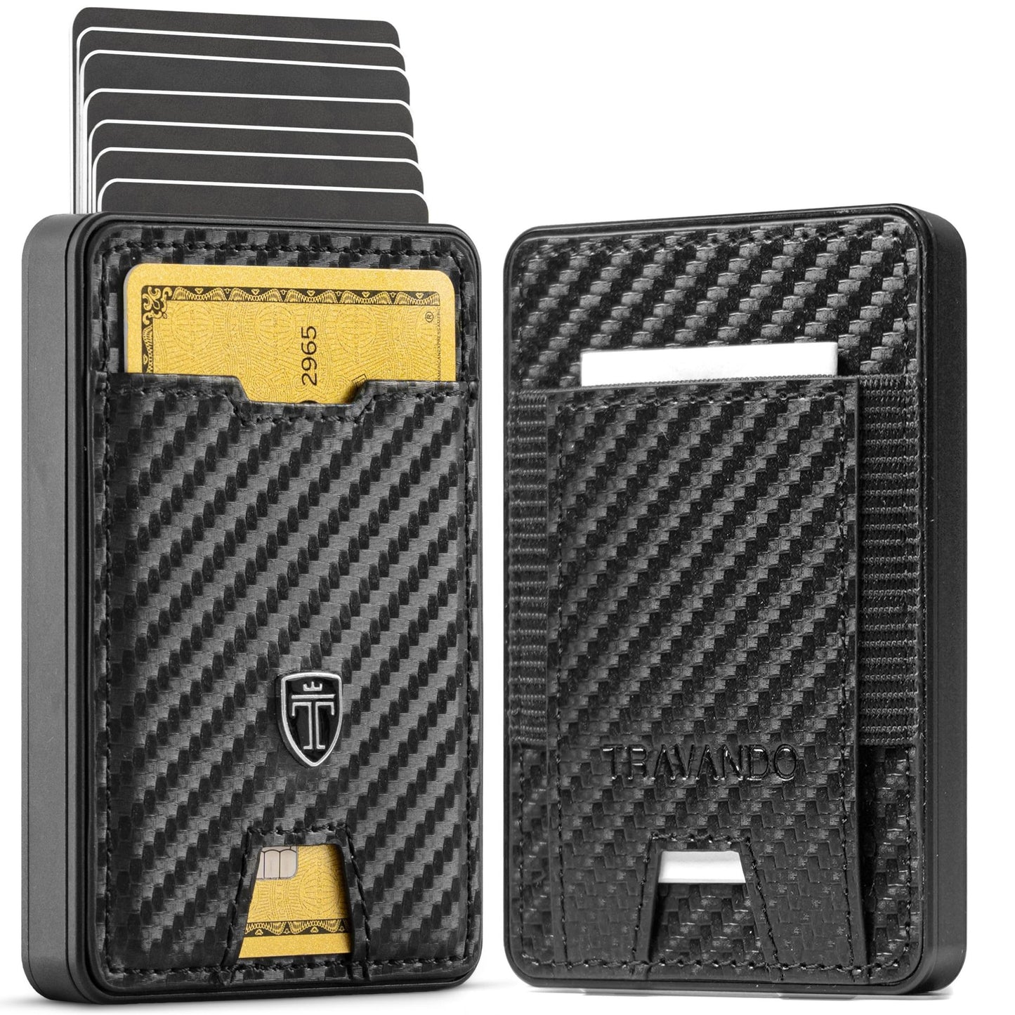 Men's Carbon Fiber Leather Full Large Capacity Position First Men's Wallets