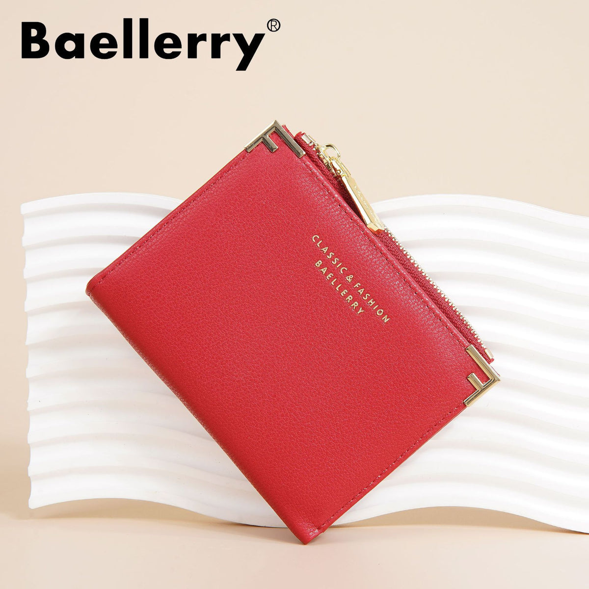 Women's Short Simple Two-fold Zipper Fashion Ladies Wallet