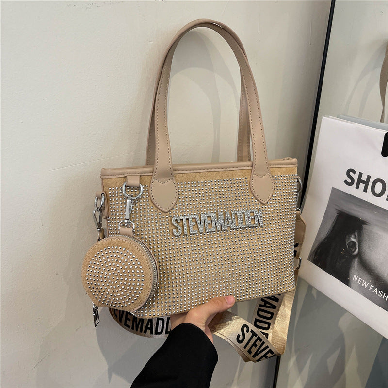 Fashion Simple Popular Rhinestone Letters High Crossbody Bags