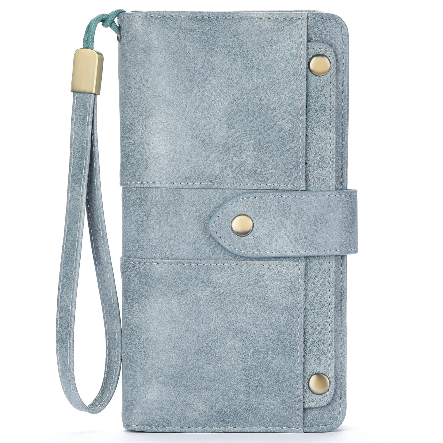 Women's Long Retro Oil Wax Skin Trifold Ladies Wallets