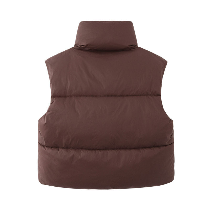 Women's Cotton Stand Collar Fashion Thickened Warm Vests