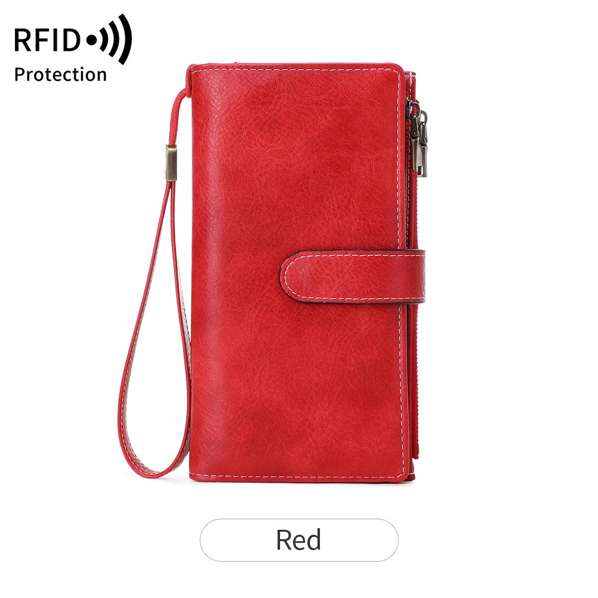 Long Retro Lady's Solid Color Portable Handbags