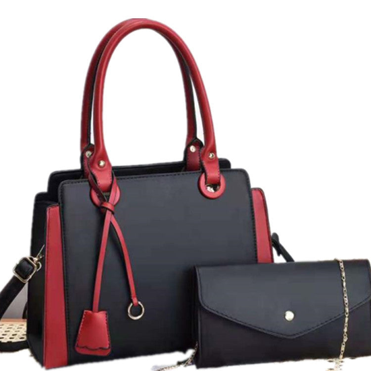 Women's Contrast Color Large Capacity Combination One Handbags