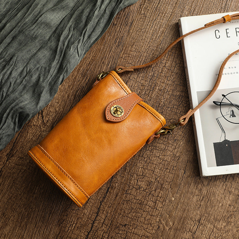 Mobile Exclusive Store Vegetable Tanned Oil Wax Phone Bags