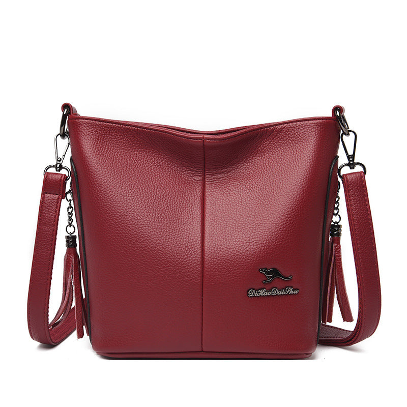 Women's Kangaroo Leather Tassel Lady Fashion Shoulder Bags